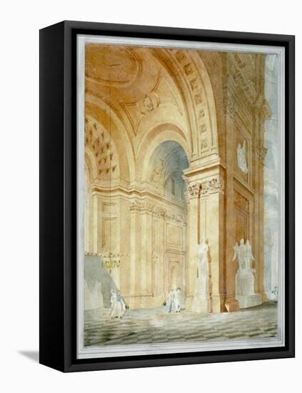 Interior of St Paul's Cathedral, City of London, 1836-null-Framed Stretched Canvas