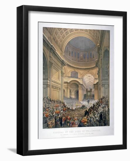 Interior of St Paul's Cathedral During the Funeral of the Duke of Wellington, London, 1852-William Simpson-Framed Giclee Print