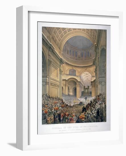 Interior of St Paul's Cathedral During the Funeral of the Duke of Wellington, London, 1852-William Simpson-Framed Giclee Print