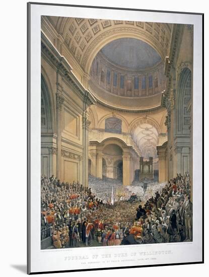 Interior of St Paul's Cathedral During the Funeral of the Duke of Wellington, London, 1852-William Simpson-Mounted Giclee Print