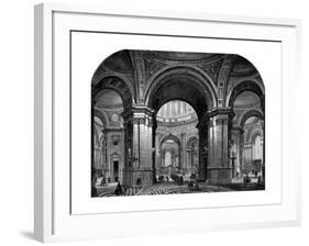 Interior of St Paul's Cathedral, London, Second Design, 17th Century-Christopher Wren-Framed Giclee Print