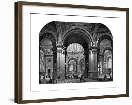 Interior of St Paul's Cathedral, London, Second Design, 17th Century-Christopher Wren-Framed Giclee Print