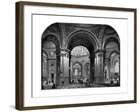 Interior of St Paul's Cathedral, London, Second Design, 17th Century-Christopher Wren-Framed Giclee Print