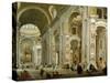 Interior of St. Peter's Basilica, 1754-Giovanni Paolo Pannini-Stretched Canvas