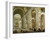 Interior of St. Peter's Basilica, 1754-Giovanni Paolo Pannini-Framed Giclee Print