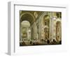 Interior of St. Peter's Basilica, 1754-Giovanni Paolo Pannini-Framed Giclee Print