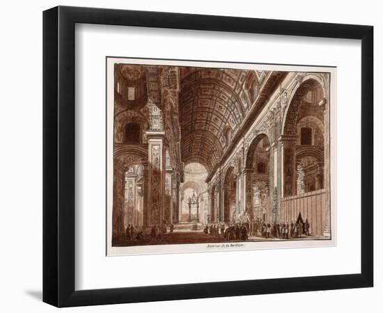 Interior of St. Peter's Basilica, 1833-Agostino Tofanelli-Framed Giclee Print