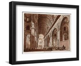 Interior of St. Peter's Basilica, 1833-Agostino Tofanelli-Framed Giclee Print