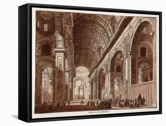 Interior of St. Peter's Basilica, 1833-Agostino Tofanelli-Framed Stretched Canvas