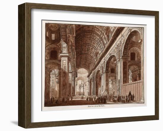 Interior of St. Peter's Basilica, 1833-Agostino Tofanelli-Framed Giclee Print