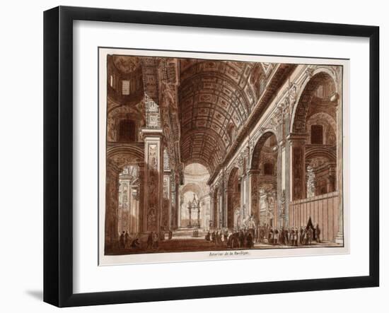 Interior of St. Peter's Basilica, 1833-Agostino Tofanelli-Framed Giclee Print