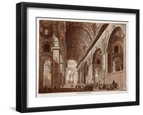 Interior of St. Peter's Basilica, 1833-Agostino Tofanelli-Framed Giclee Print