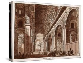 Interior of St. Peter's Basilica, 1833-Agostino Tofanelli-Stretched Canvas