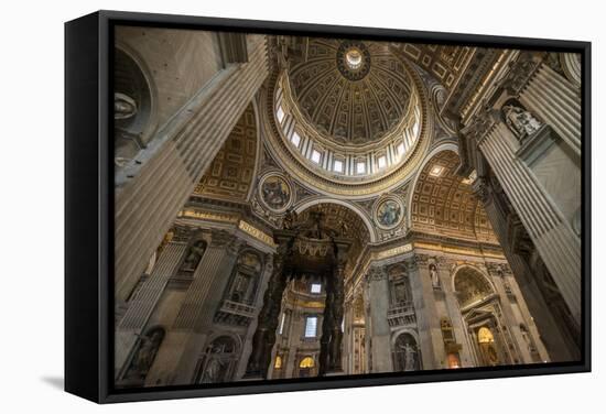 Interior of St. Peter's Basilica, the Vatican City, Vatican, Rome, Lazio, Italy, Europe-Ben Pipe-Framed Stretched Canvas