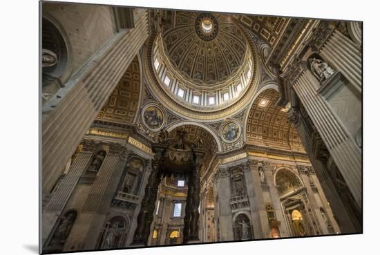 Interior of St. Peter's Basilica, the Vatican City, Vatican, Rome, Lazio, Italy, Europe-Ben Pipe-Mounted Photographic Print