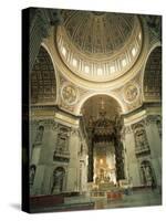 Interior of St.Peter's Basilica, the Vatican, Rome, Lazio, Italy, Europe-Richardson Rolf-Stretched Canvas