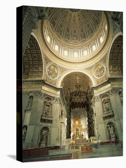 Interior of St.Peter's Basilica, the Vatican, Rome, Lazio, Italy, Europe-Richardson Rolf-Stretched Canvas