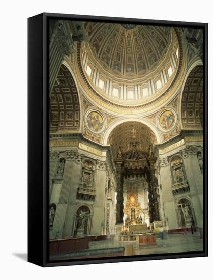 Interior of St.Peter's Basilica, the Vatican, Rome, Lazio, Italy, Europe-Richardson Rolf-Framed Stretched Canvas