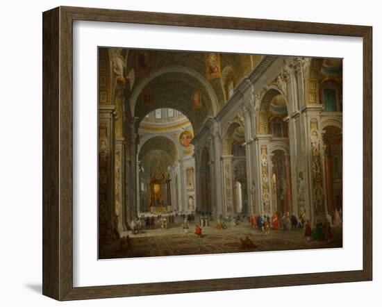 Interior of St. Peter's in Rome-Giovanni Paolo Panini-Framed Art Print