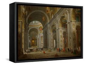 Interior of St. Peter's in Rome-Giovanni Paolo Panini-Framed Stretched Canvas