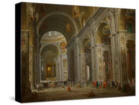 Interior of St. Peter's in Rome-Giovanni Paolo Panini-Stretched Canvas