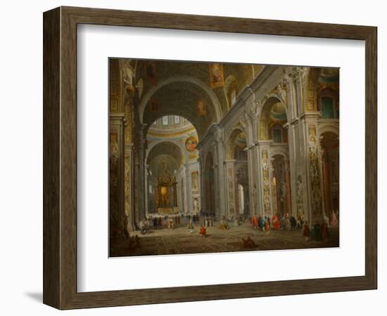 Interior of St. Peter's in Rome-Giovanni Paolo Panini-Framed Art Print