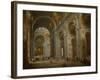 Interior of St. Peter's in Rome-Giovanni Paolo Panini-Framed Art Print