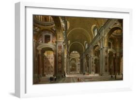 Interior of St. Peter's, Rome, 1731-Giovanni Paolo Pannini-Framed Giclee Print