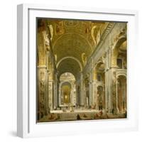 Interior of St. Peter's, Rome, 1750-Giovanni Paolo Panini-Framed Giclee Print