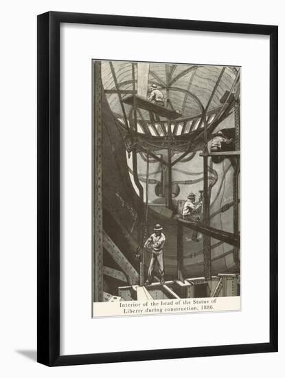 Interior of Statue of Liberty During Construction-null-Framed Art Print