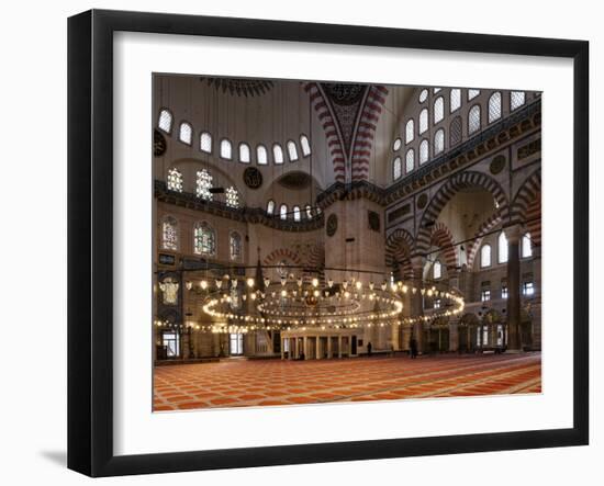 Interior of Suleymaniye Mosque, Istanbul, Turkey-Ben Pipe-Framed Photographic Print