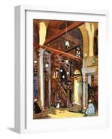 Interior of the Al-Mu'Ayyad Mosque, Cairo, Egypt, 1928-Louis Cabanes-Framed Giclee Print