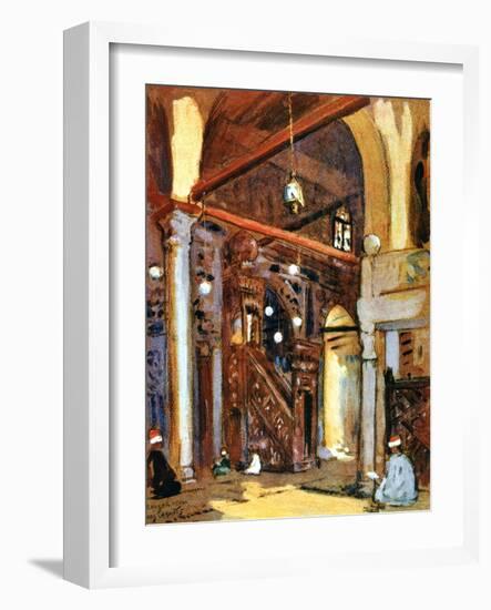 Interior of the Al-Mu'Ayyad Mosque, Cairo, Egypt, 1928-Louis Cabanes-Framed Giclee Print