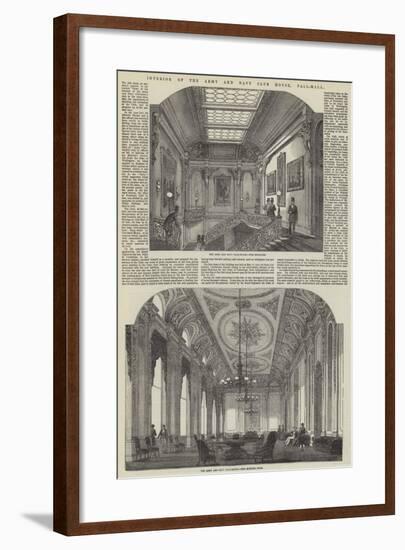 Interior of the Army and Navy Club House, Pall-Mall-null-Framed Giclee Print