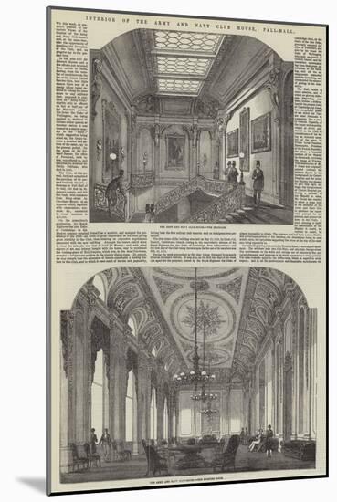 Interior of the Army and Navy Club House, Pall-Mall-null-Mounted Giclee Print