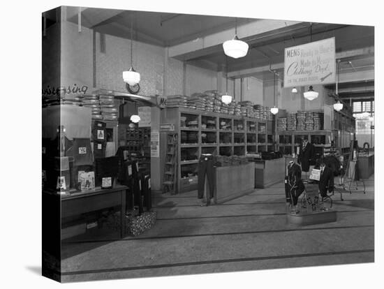 Interior of the Barnsley Co-Op Central Mens Tailoring Department, South Yorkshire, 1959-Michael Walters-Stretched Canvas