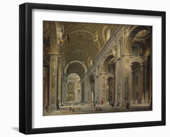 Interior of the Basilica of Saint Peter in Rome, 1750S-Giovanni Paolo Panini-Framed Giclee Print