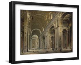 Interior of the Basilica of Saint Peter in Rome, 1750S-Giovanni Paolo Panini-Framed Giclee Print