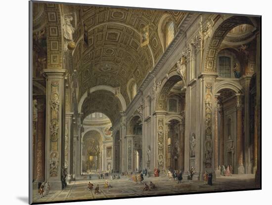 Interior of the Basilica of Saint Peter in Rome, 1750S-Giovanni Paolo Panini-Mounted Giclee Print