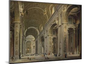 Interior of the Basilica of Saint Peter in Rome, 1750S-Giovanni Paolo Panini-Mounted Giclee Print