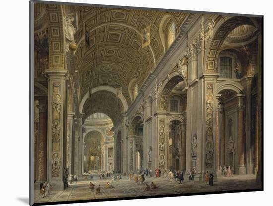 Interior of the Basilica of Saint Peter in Rome, 1750S-Giovanni Paolo Panini-Mounted Giclee Print