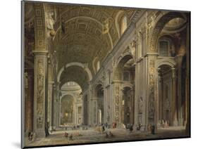 Interior of the Basilica of Saint Peter in Rome, 1750S-Giovanni Paolo Panini-Mounted Giclee Print