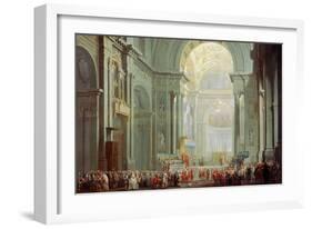 Interior of the Basilica of Saint Peter in Rome, 18th Century-Giovanni Paolo Panini-Framed Giclee Print