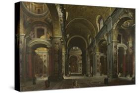 Interior of the Basilica of Saint Peter in Rome, before 1742-Giovanni Paolo Panini-Stretched Canvas
