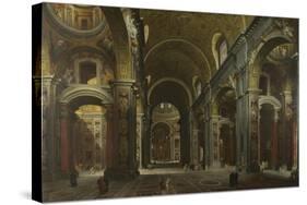 Interior of the Basilica of Saint Peter in Rome, before 1742-Giovanni Paolo Panini-Stretched Canvas