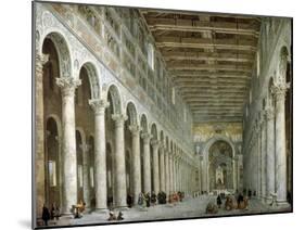 Interior of the Basilica of St Paul Outside the Walls in Rome, C1750-Giovanni Paolo Panini-Mounted Giclee Print