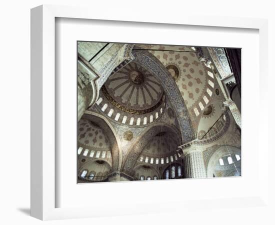 Interior of the Blue Mosque (Sultan Ahmet Mosque), Unesco World Heritage Site, Istanbul, Turkey-John Henry Claude Wilson-Framed Photographic Print