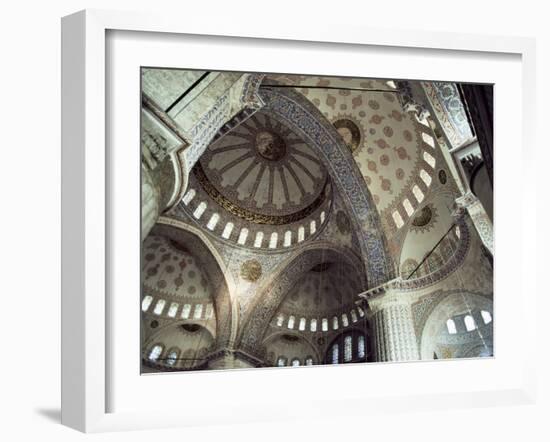 Interior of the Blue Mosque (Sultan Ahmet Mosque), Unesco World Heritage Site, Istanbul, Turkey-John Henry Claude Wilson-Framed Photographic Print