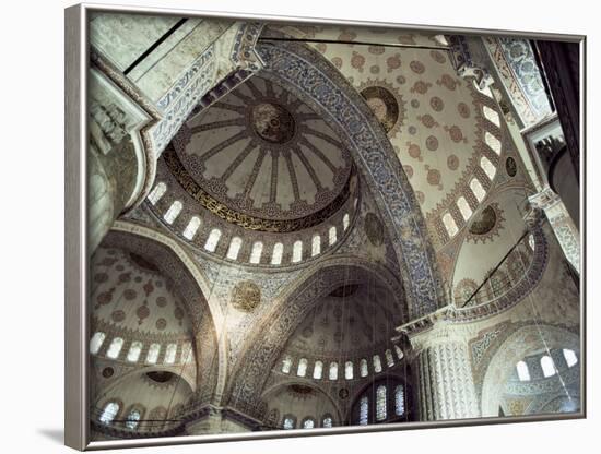 Interior of the Blue Mosque (Sultan Ahmet Mosque), Unesco World Heritage Site, Istanbul, Turkey-John Henry Claude Wilson-Framed Photographic Print