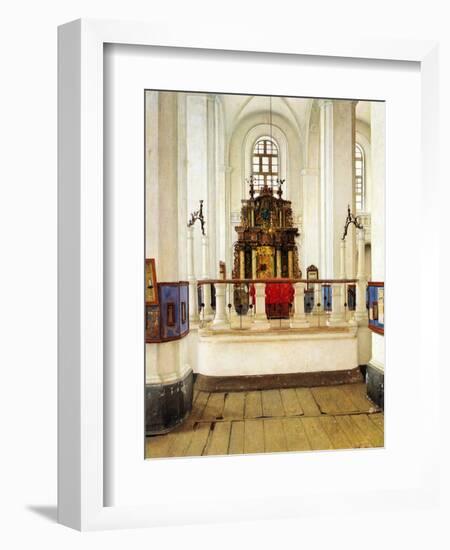 Interior of the Brody Synagogue-Isidor Kaufmann-Framed Art Print